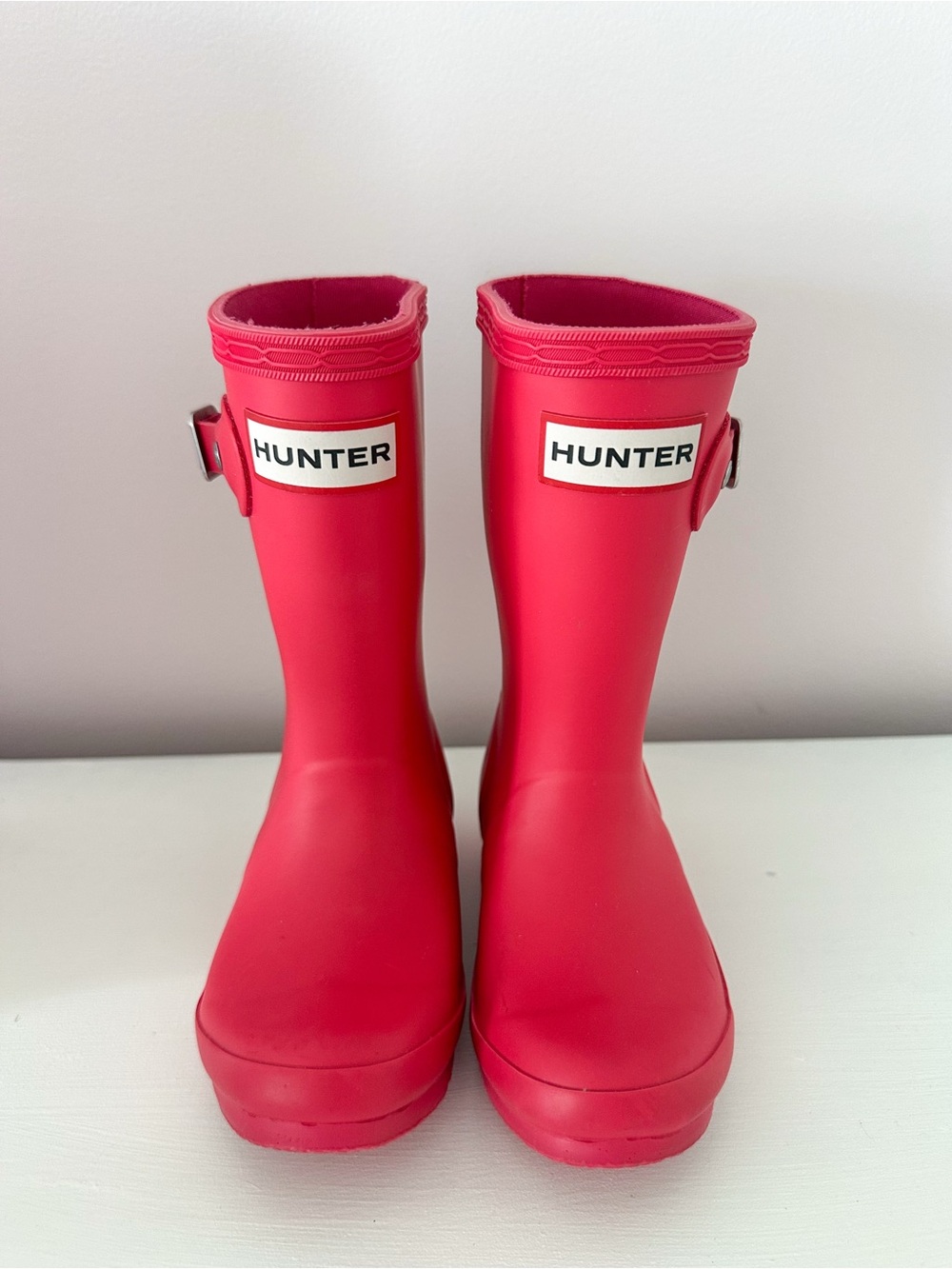 Hunter Girls US9 Classic Dark Pinkish Red Rain Boots EUC